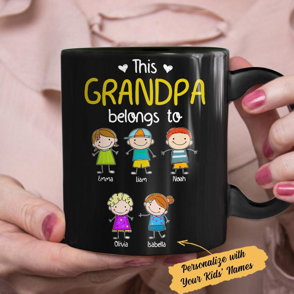 Personalized Grandpa Black Mug MY111 81O34