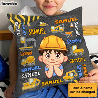 Personalized Construction Excavator Custom Name Pillow 30894 thumb 1