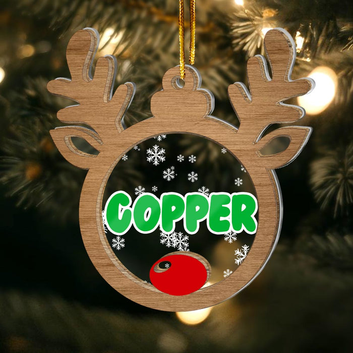 Personalized Christmas Name Reindeer 2 Layered Mix Ornament 30381 1