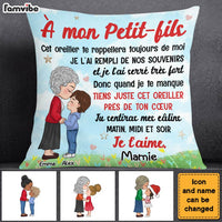 Personalized Gift For Grandson French À Mon Petit-fils Canvas Pillow 30394 thumb 1