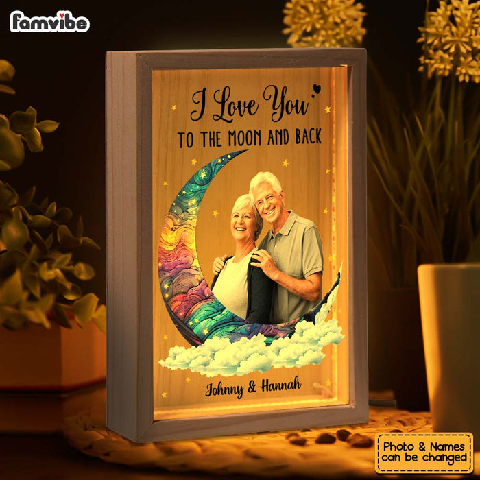Personalized Couple Gift I Love You To The Moon And Back Picture Frame Light Box 31308 1