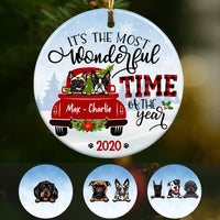 Personalized Dog Red Truck  Wonderful Time Christmas  Ornament OB192 67O53 thumb 1