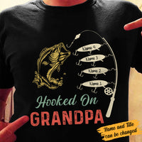 Personalized Fishing Hooked On Dad Grandpa T Shirt MY131 95O34 thumb 1