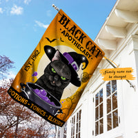 Personalized Black Cat Apothecary Halloween Flag AG173 95O47 thumb 1