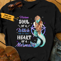 Personalized Mermaid Witch Soul & Heart Halloween T Shirt AG261 95O47 thumb 1