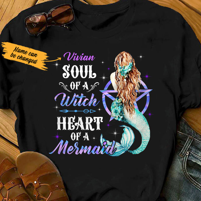 Personalized Mermaid Witch Soul & Heart Halloween T Shirt AG261 95O47 1