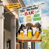 Personalized Dachshund Bar Cold Beer Flag AG181 26O53 thumb 1