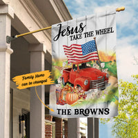 Personalized Jesus Take The Wheel Farm Flag JL213 29O53 thumb 1