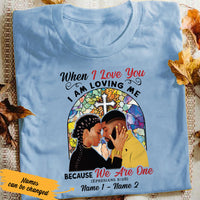 Personalized We Are One BWA Couple Christian T Shirt SB171 67O53 thumb 1