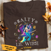Personalized Mermaid Witch Salty Little Witch Halloween T Shirt AG271 95O53 thumb 1