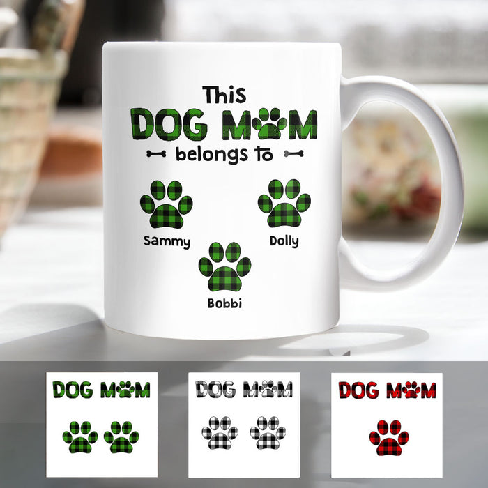 Personalized This Dog Mom Belongs To Buffalo Plaid Mug OB131 30O58 1