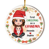 Personalized Gift First Christmas As A Grandma Circle Ornament 30401 1