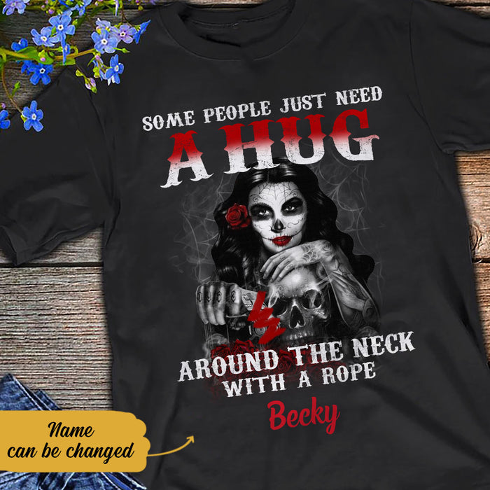 Personalized Skull Hug Around The Neck T Shirt JL304 95O58 1