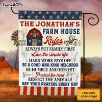 Personalized Gift For Family Farmhouse Rules Flag 26230 thumb 1