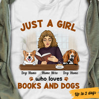 Personalized Just A Girl Who Loves Book And Dog T Shirt JR281 73O36 thumb 1