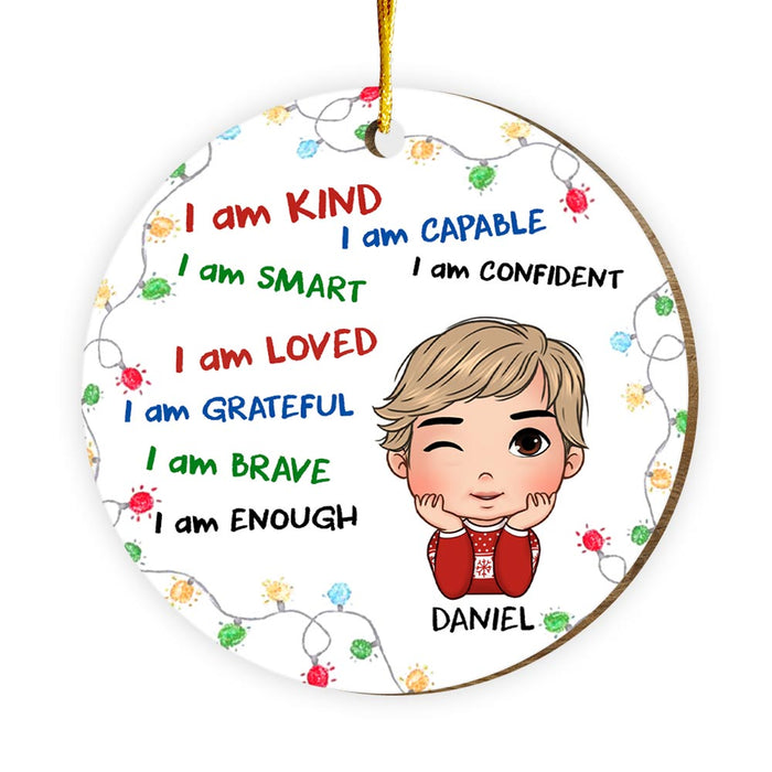 Personalized Gift For Grandson I Am Kind Circle Ornament 30131 1