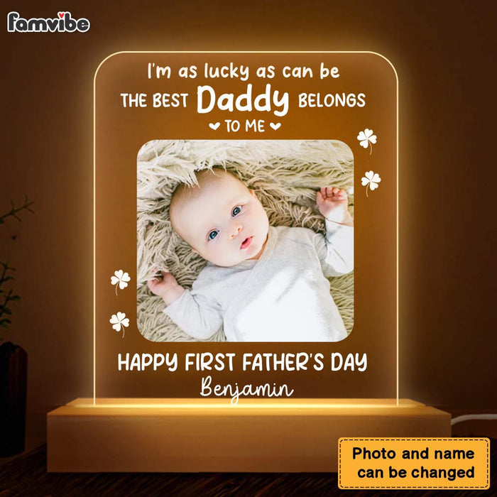 Personalized Gift For New Dad Happy 1st Father's Day Plaque LED Lamp Night Light 25351 1