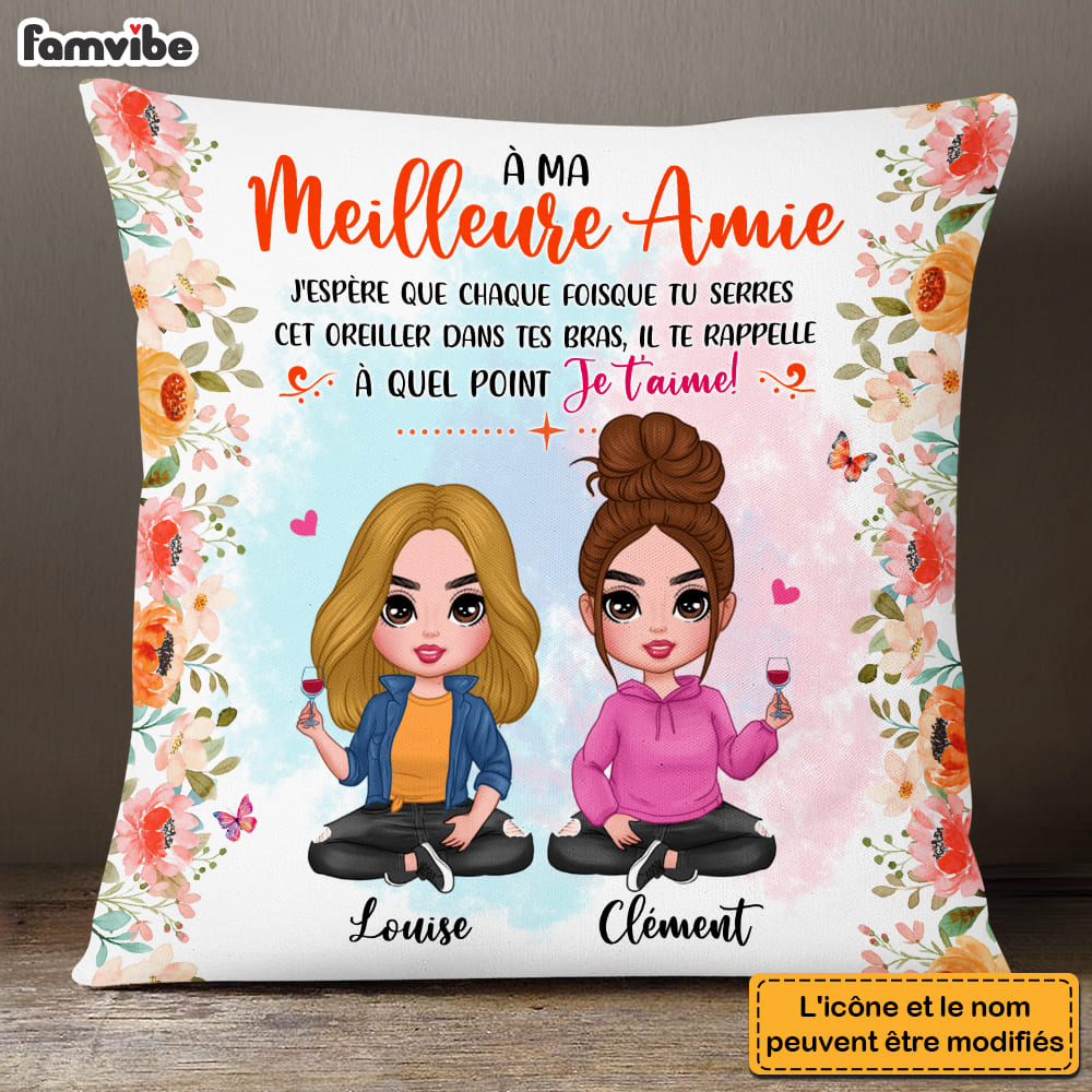Personalized Gift Friends Sister French Hug This Pillow 30995 Primary Mockup