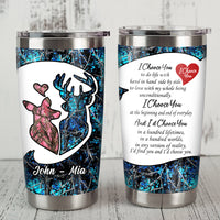 Personalized Deer Hunting Couple Valentine Steel Tumbler  JR92 81O34 thumb 1