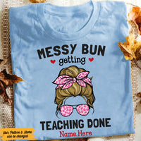 Personalized Teacher Messy Bun T Shirt JN82 95O47 thumb 1
