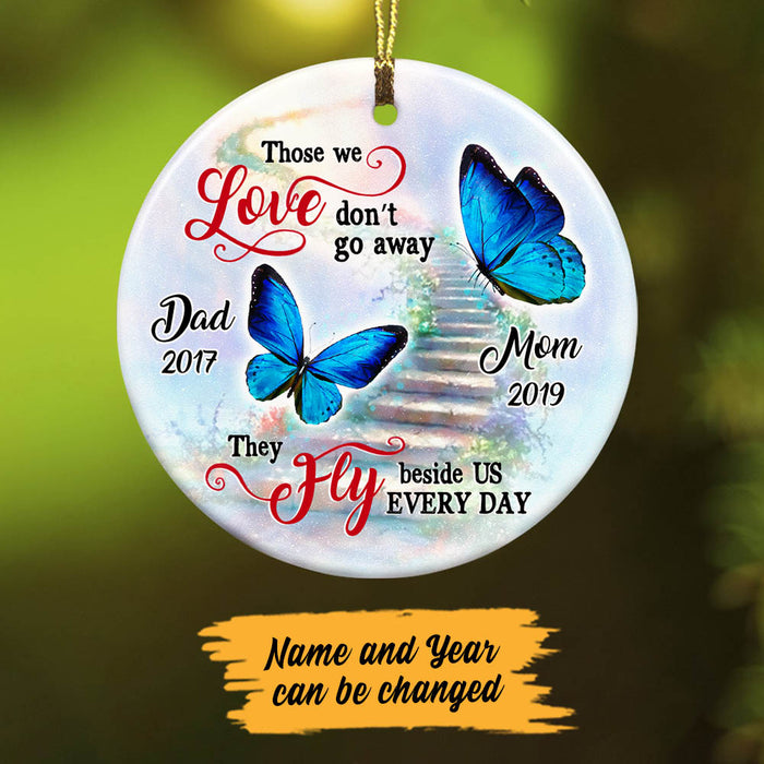 Personalized Mom Dad Memorial Butterfly Heaven Ornament OB241 99O60 1