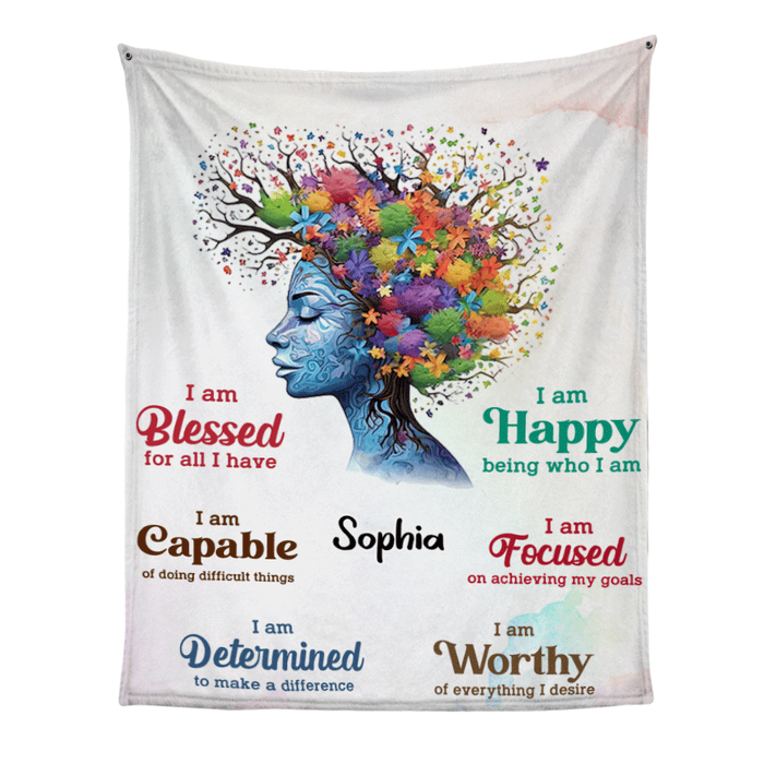 Personalized Inspirational Gift For Daughter 'I Am Blessed' Blanket 30010 1