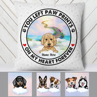 Personalized You Left Paw Prints on My Heart Dog Memorial Pillow AP33 67O53 (Insert Included) thumb 1