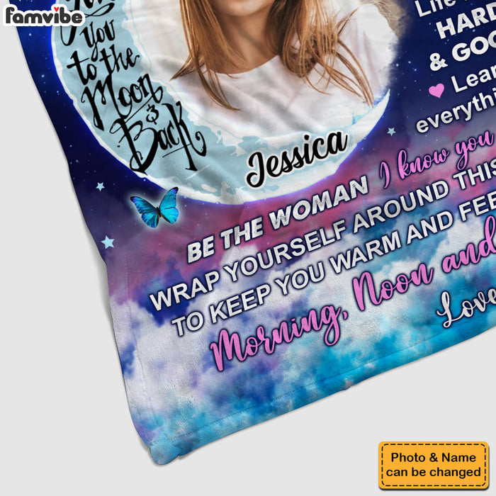 Personalized Gift For Daughter Moon Photo Blanket 31414 1