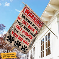 Personalized Dog Warning Garden Flag JL71 67O36 thumb 1