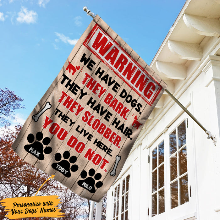 Personalized Dog Warning Garden Flag JL71 67O36 1