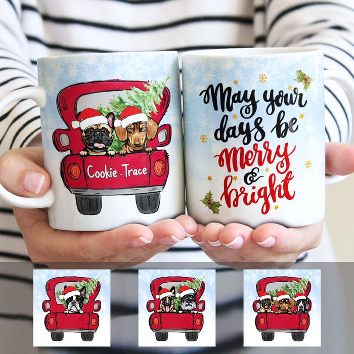Personalized Dog Christmas Red Truck Mug OB161 81O58 1