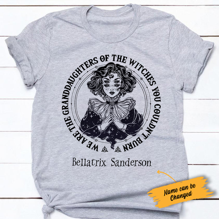 Personalized Granddaughter Of Witch Halloween White T Shirt SJL142 81O34 1