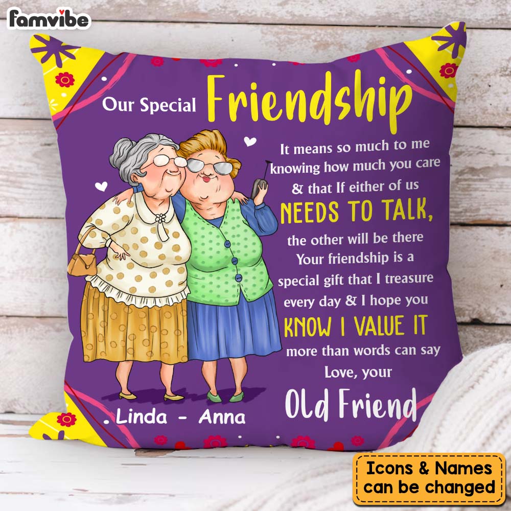 Personalized Gift For Old Friends Gift That I Treasure Pillow 30861 Primary Mockup