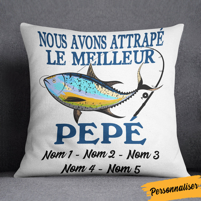 Personalized French Papa Fishing Dad Pillow AP93 65O36 (Insert Included) 1