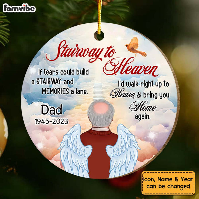 Personalized Memorial Gift Stairway To Heaven Circle Ornament 30090 1