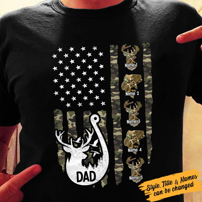 Personalized Hunting Fishing Dad T Shirt AP193 95O53 1