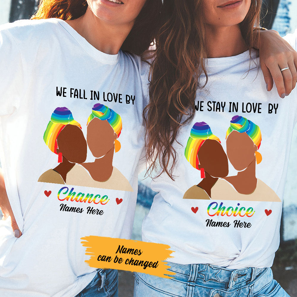 Personalized By Choice LGBT Lesbian Couple T Shirt SB161 65O58