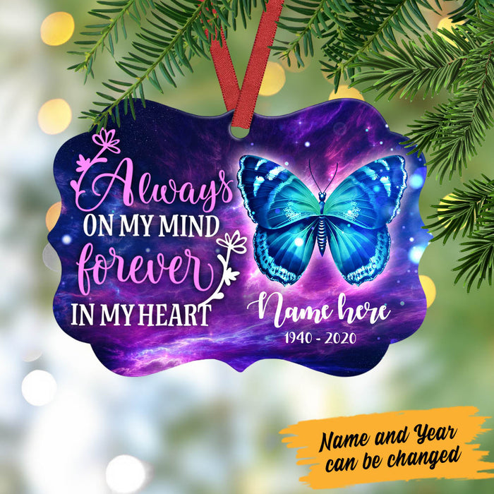 Personalized Blue Butterfly Memorial MDF Benelux Ornament NB95 81O60 1