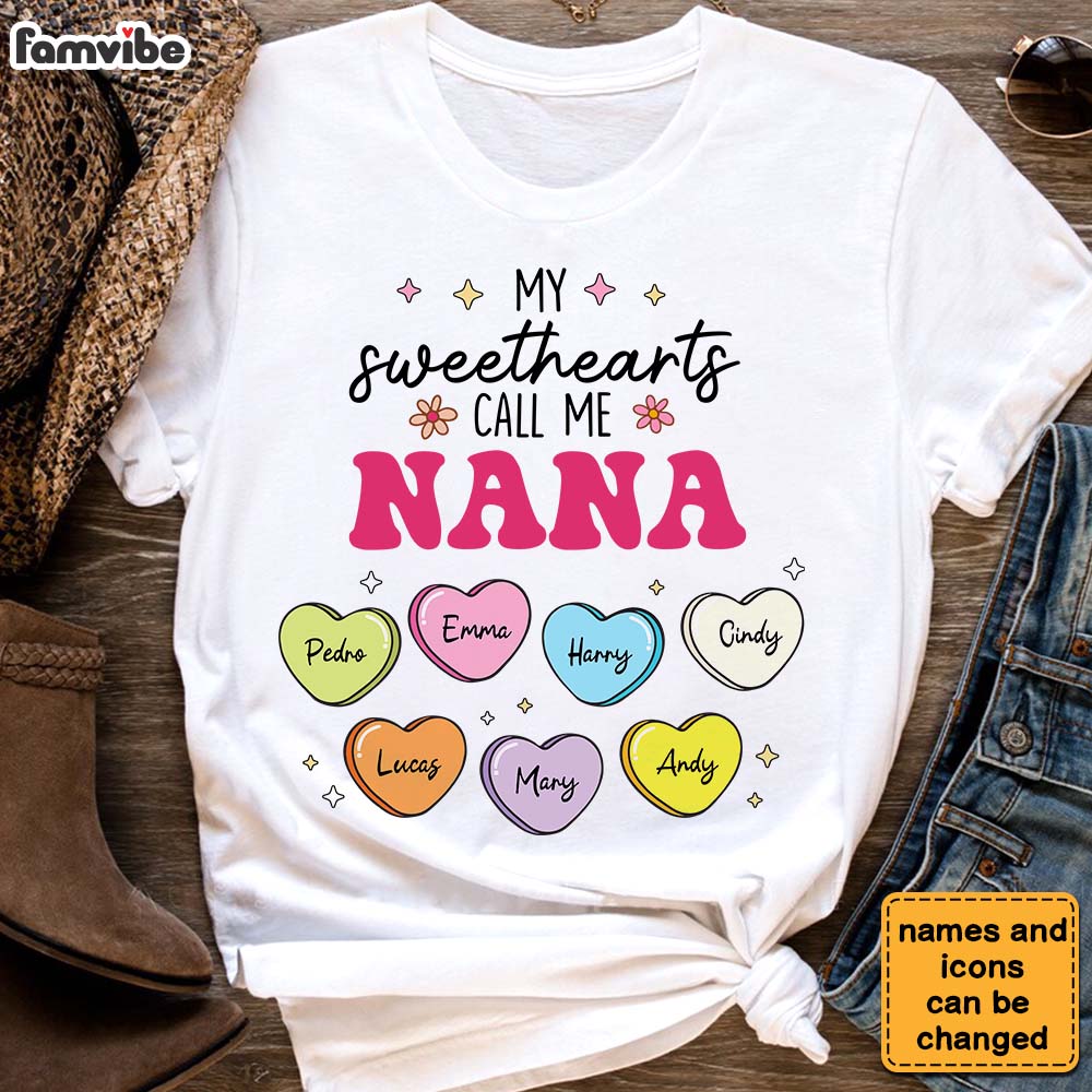 Personalized Gift For Grandma My Sweethearts Call Me Nana Shirt Hoodie Sweatshirt 31707 Primary Mockup