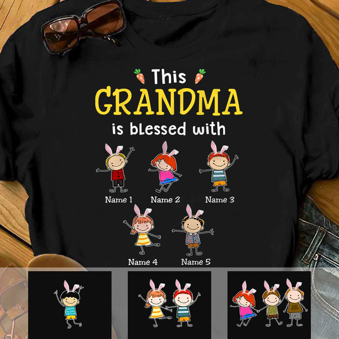 Personalized Easter Blessed Grandma T Shirt FB253 65O57 1