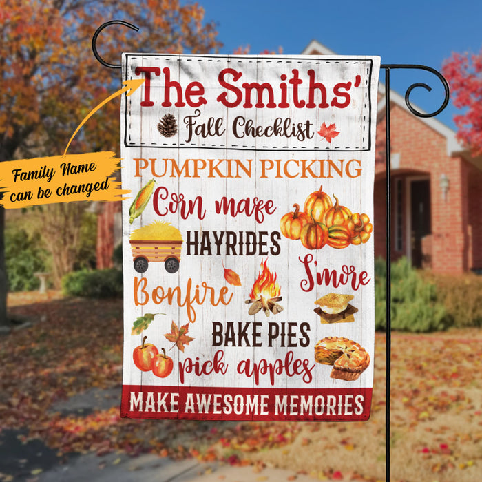 Personalized Fall Checklist Flag AG221 26O58 1