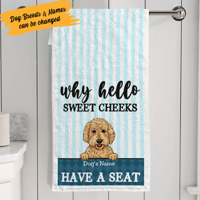 Personalized Hello Sweet Cheeks Dog Bath Towel  DB151 85O53 1