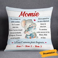 Personalized French Maman Grand-mère Elephant Mom Grandma Pillow AP149 65O53 (Insert Included) thumb 1