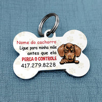 Personalized Dog Call My Mom Cachorro Cadela Portuguese Bone Pet Tag AP1410 30O34 thumb 1