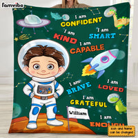 Personalized Gift For Granddaughter I Am Kind Affirmation Astronaut Theme Blanket 30927 thumb 1