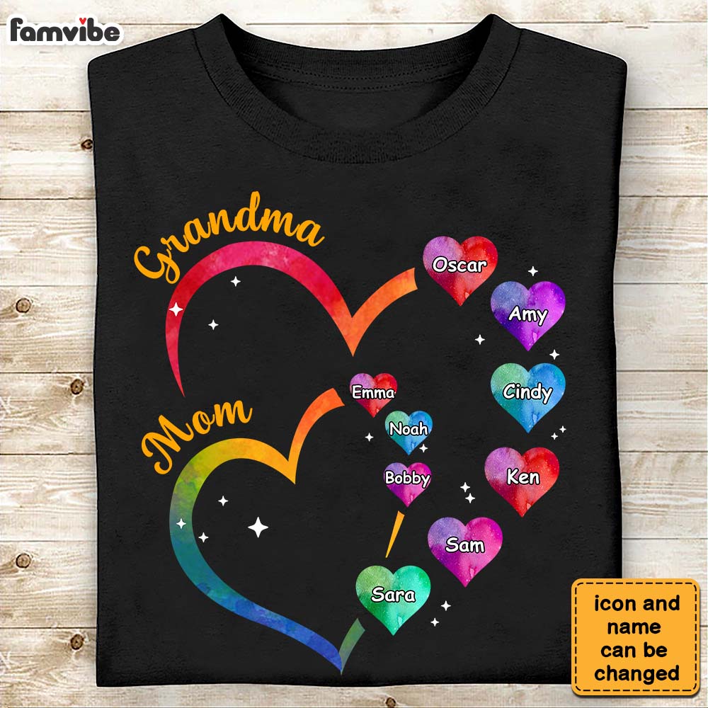 Personalized Gift For Grandma 2 Heart Shirt Hoodie Sweatshirt 31706 Primary Mockup