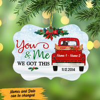 Personalized Love Couple Red Truck Christmas Benelux Ornament NB133 87O47 thumb 1