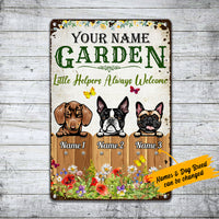 Personalized Dog Garden Little Helpers Metal Sign JN301 95O36 thumb 1
