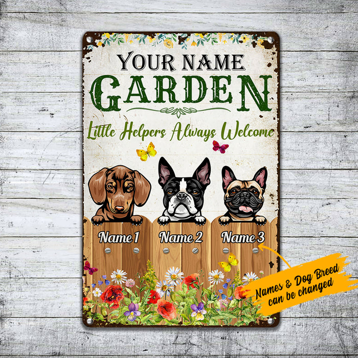 Personalized Dog Garden Little Helpers Metal Sign JN301 95O36 1