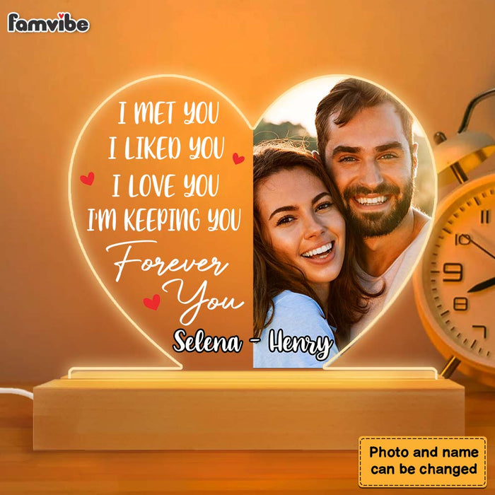 Personalized Couple I Met You I Liked You Plaque LED Lamp Night Light 22951 1